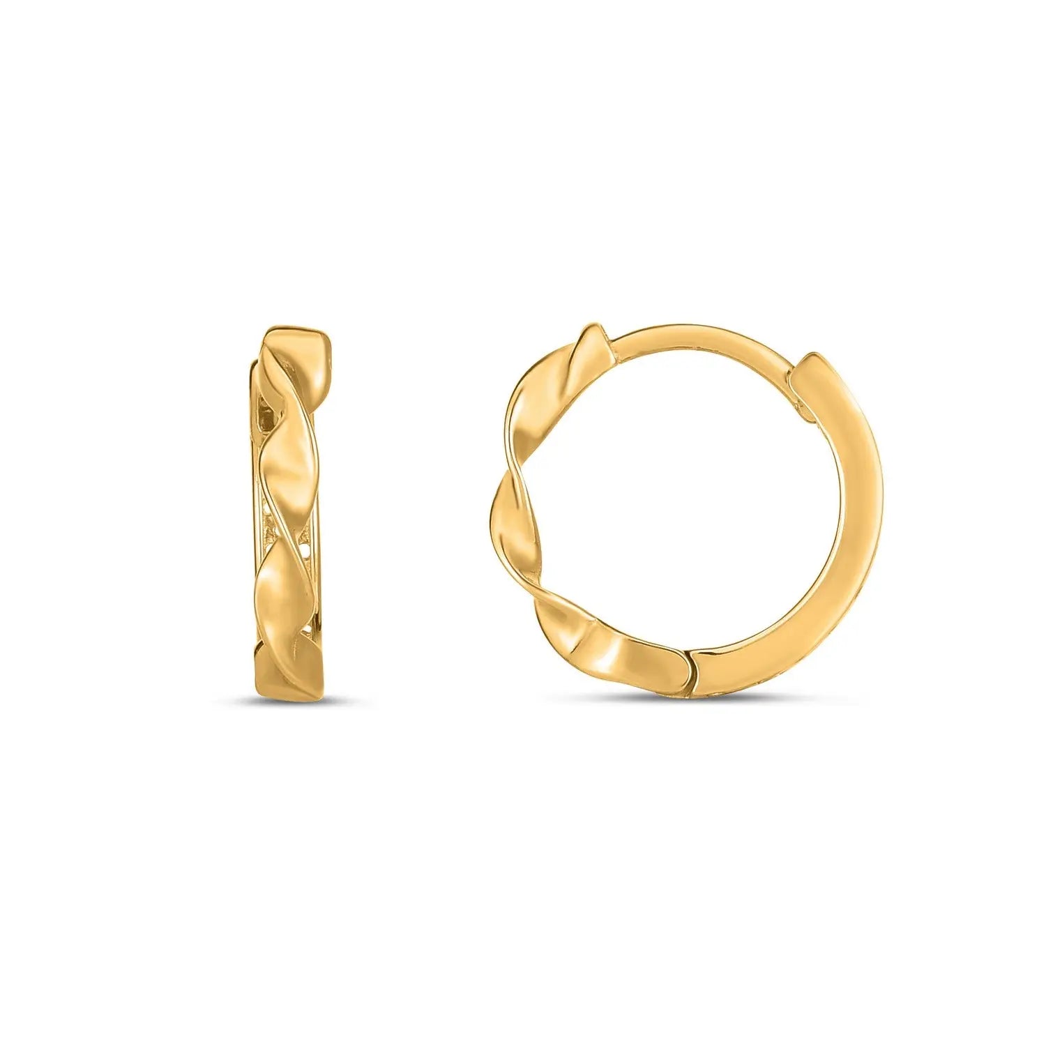 Twist Huggie Hoops | 14K Gold  Hoop Earrings DEEVE
