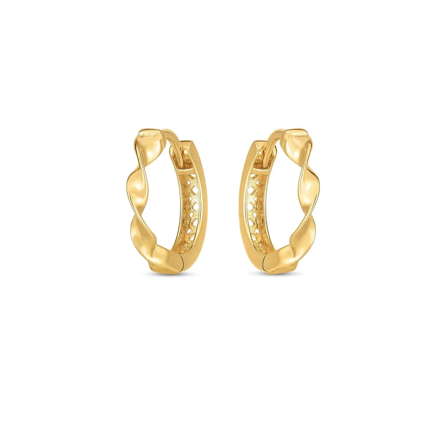Twist Huggie Hoops | 14K Gold  Hoop Earrings DEEVE