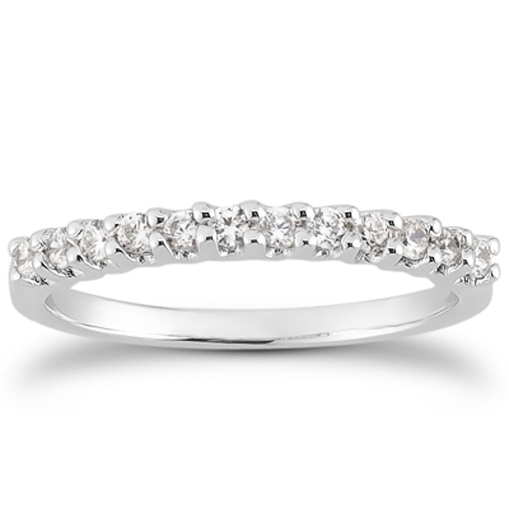 Scallop Diamond Wedding Band in 14K White Gold | 0.24 Cttw