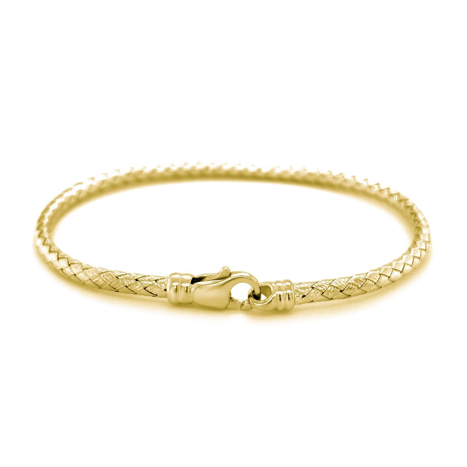 14K Gold Bangle - 3.0mm Fancy Weave Design
