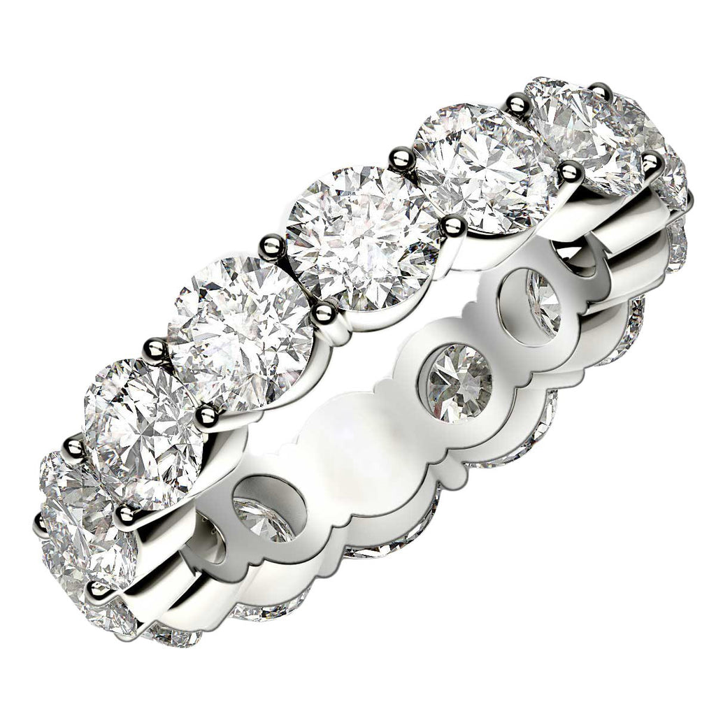 6.00ct Round Lab Grown Diamond Eternity Ring — Side Profile, Arch Prong, DEEVE