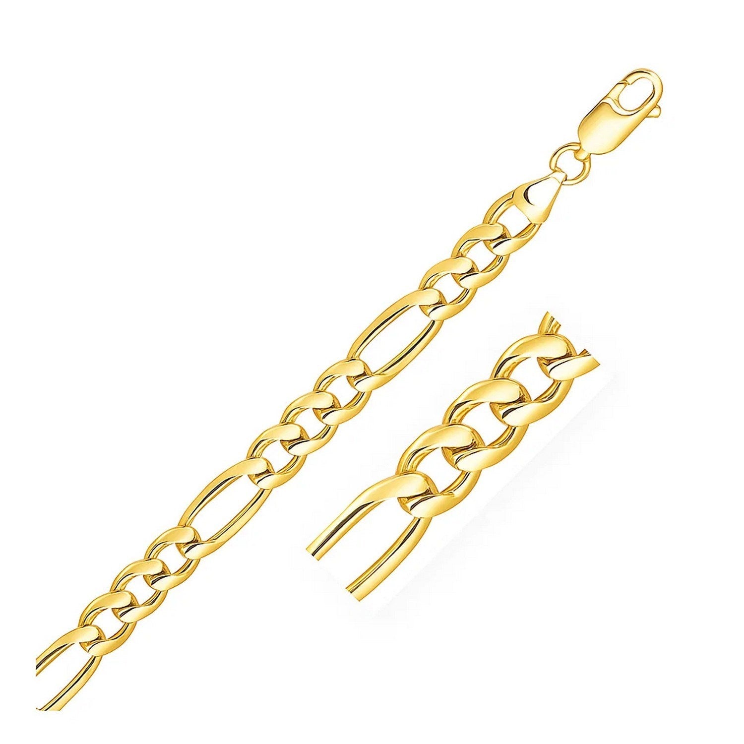 Solid Figaro Bracelet in 14K Yellow Gold | 7.00mm