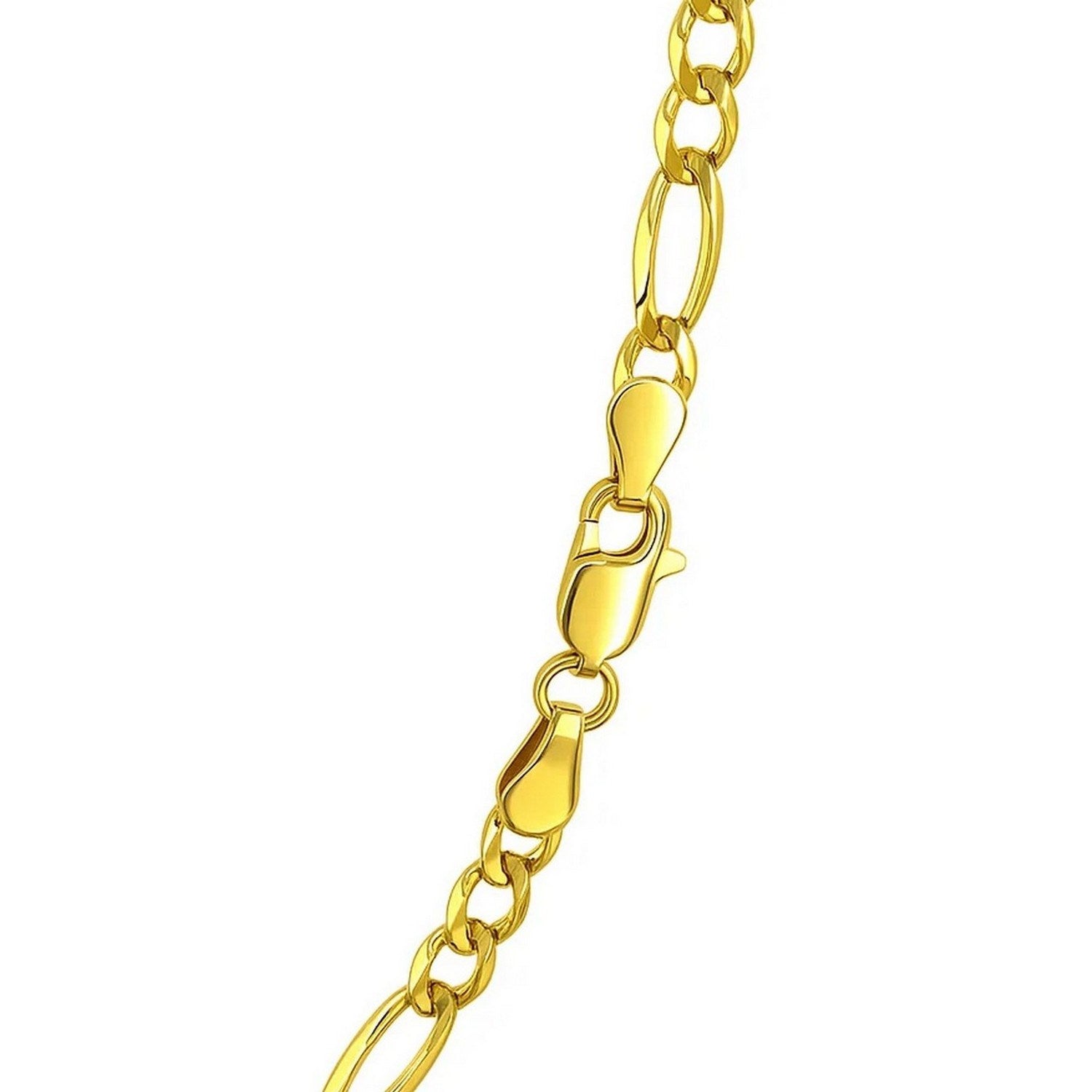 Solid Figaro Chain Necklace in 14K Yellow Gold | 4.50mm