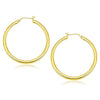 Classic Polished Hoop Earrings in 14K Gold | 3x40mm
