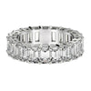 5.00ct Emerald Cut Lab Grown Diamond Eternity Ring 14K White Gold — Top View, DEEVE