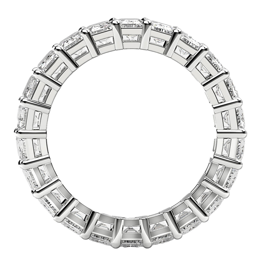 5.00ct Emerald Cut Lab Grown Diamond Eternity Ring — Step Facets Detail, DEEVE