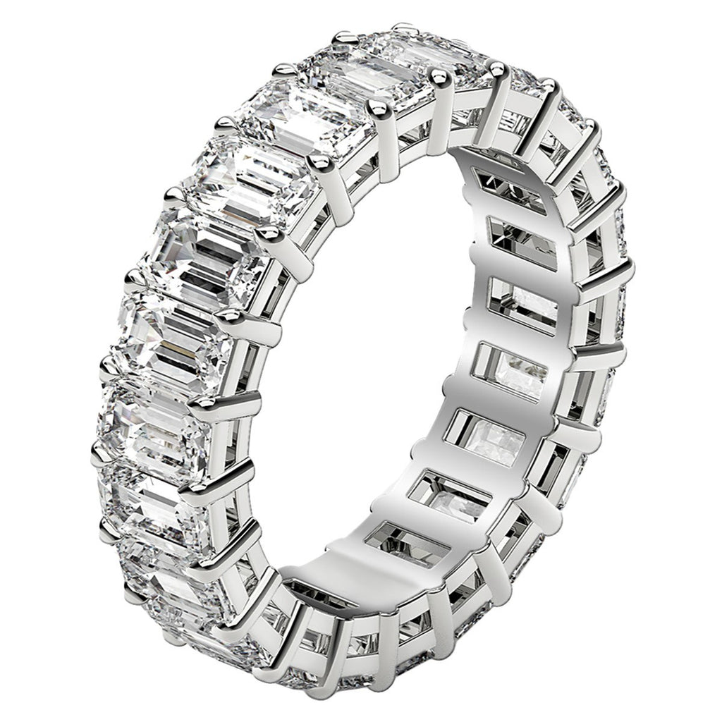 5.00ct Emerald Cut Diamond Eternity Ring — Band Width Close-Up, DEEVE
