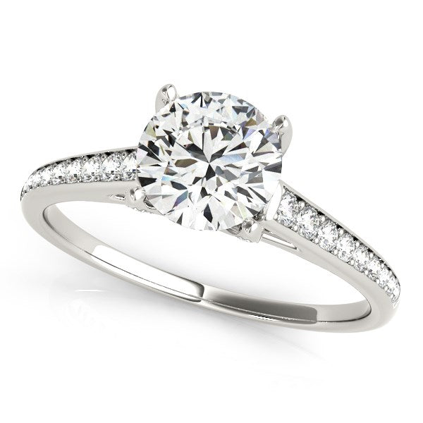 Diamond Engagement Ring with Diamond in 14K White Gold | Cathedral