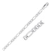 Solid Figaro Chain Necklace in 14K White Gold - 6.00mm