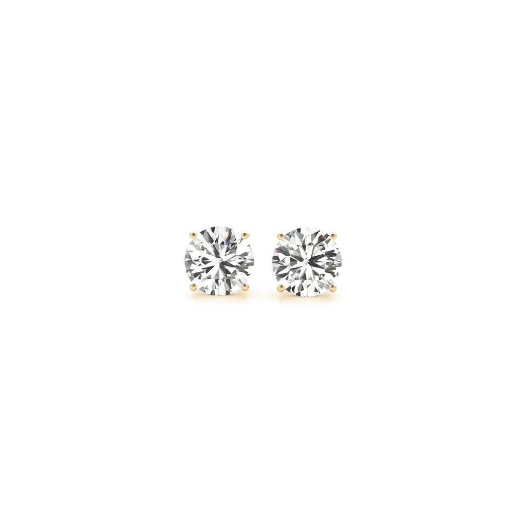 1.00 ct lab-grown diamond stud earrings in 14K yellow gold, IGI certified — DEEVE