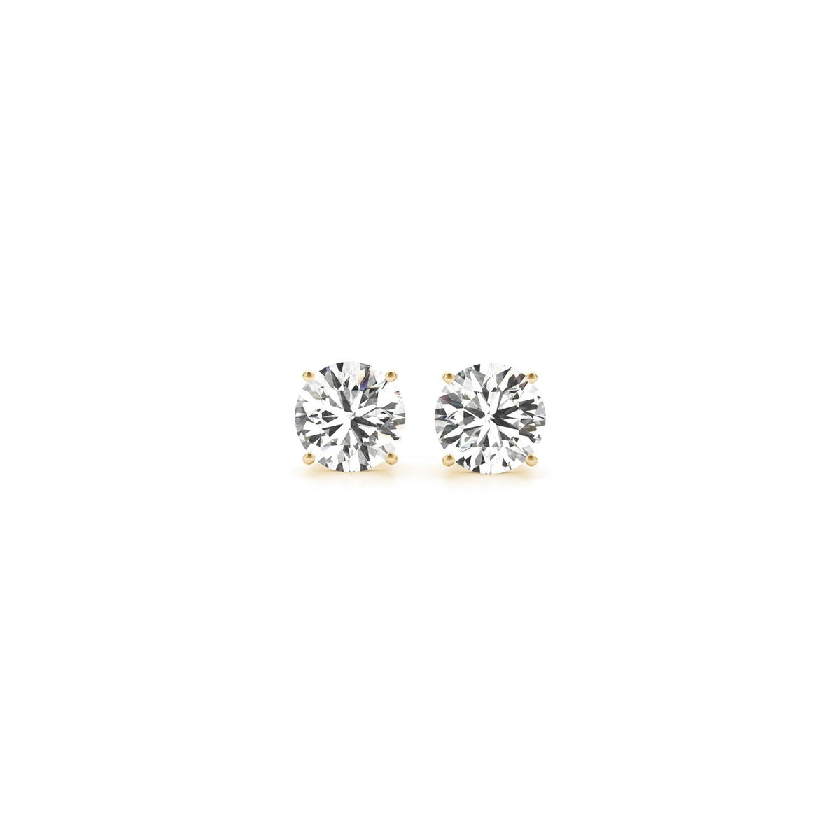 1.00 ct lab-grown diamond stud earrings in 14K yellow gold, IGI certified — DEEVE