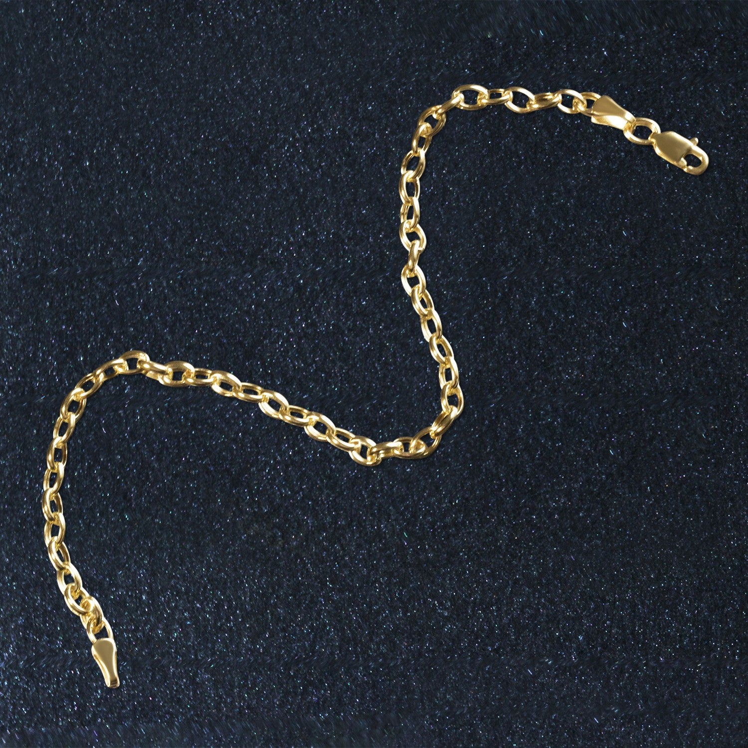Oval Rolo Bracelet in 14K Yellow Gold - 3.20mm