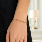 14K Yellow Gold Oval Rolo Bracelet