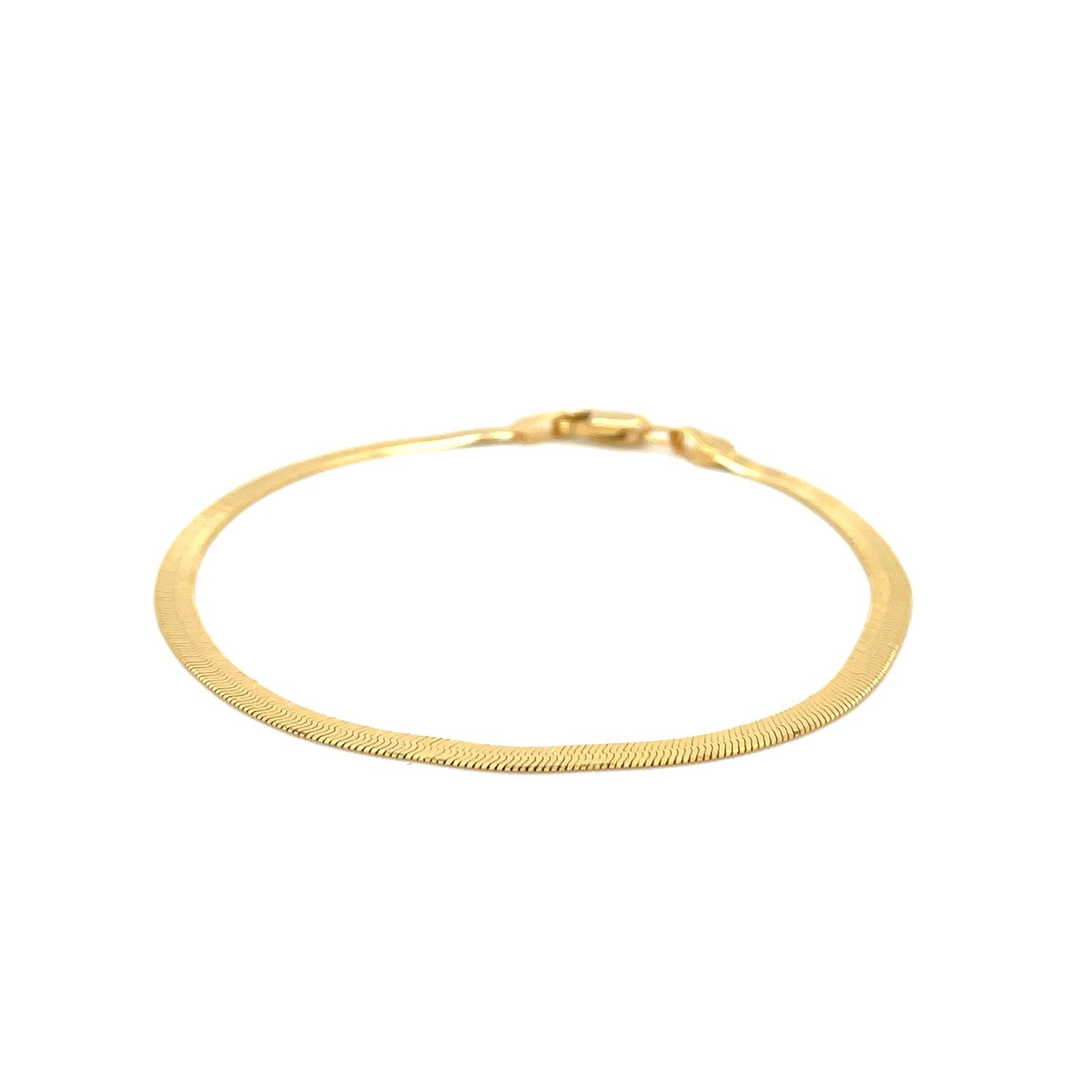 14K Yellow Gold Super Flex Herringbone Bracelet