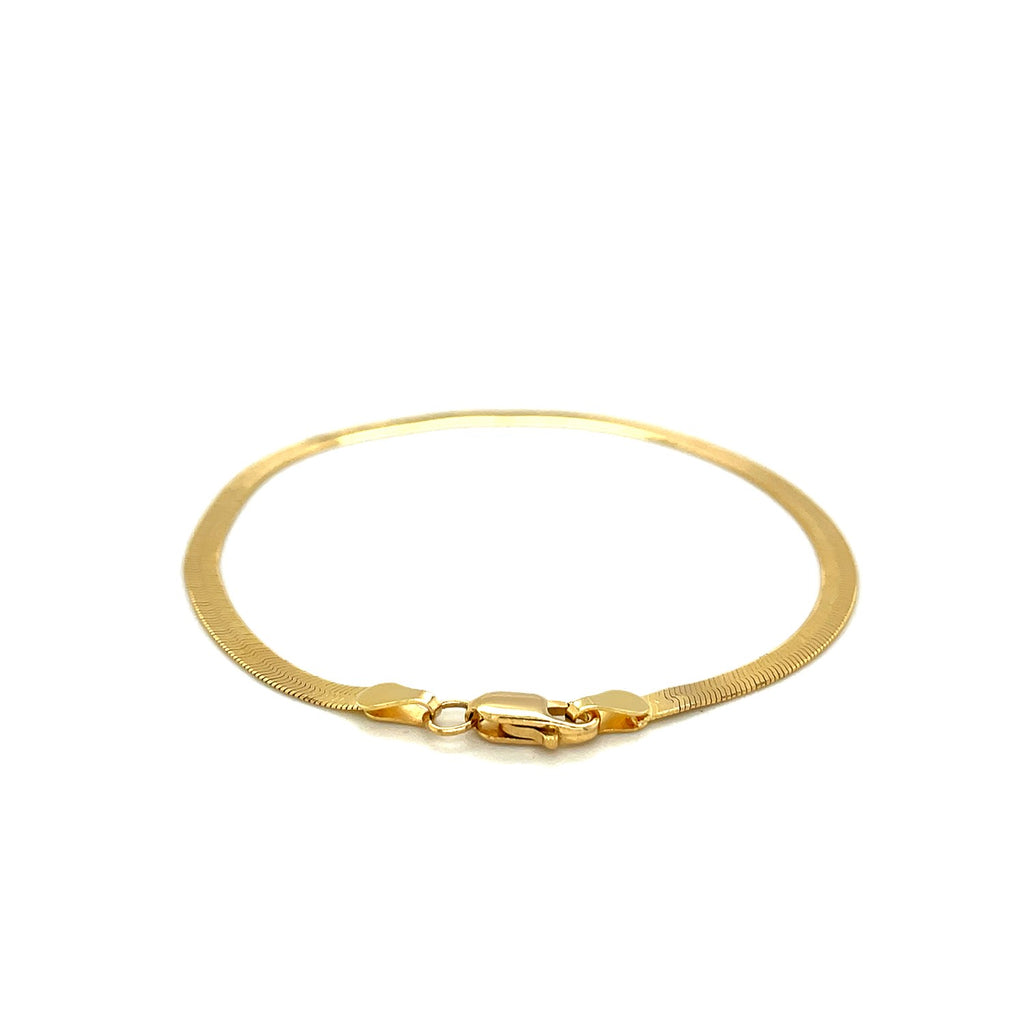 14K Yellow Gold Super Flex Herringbone Bracelet