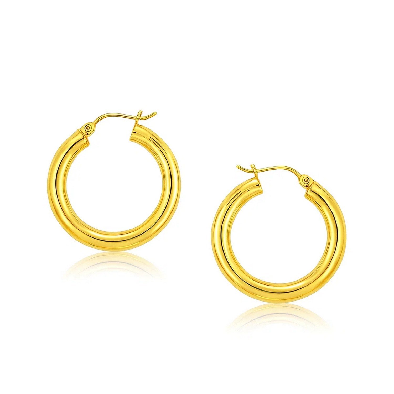 14k Yellow Gold Polished Hoop Earrings (5x30 mm)