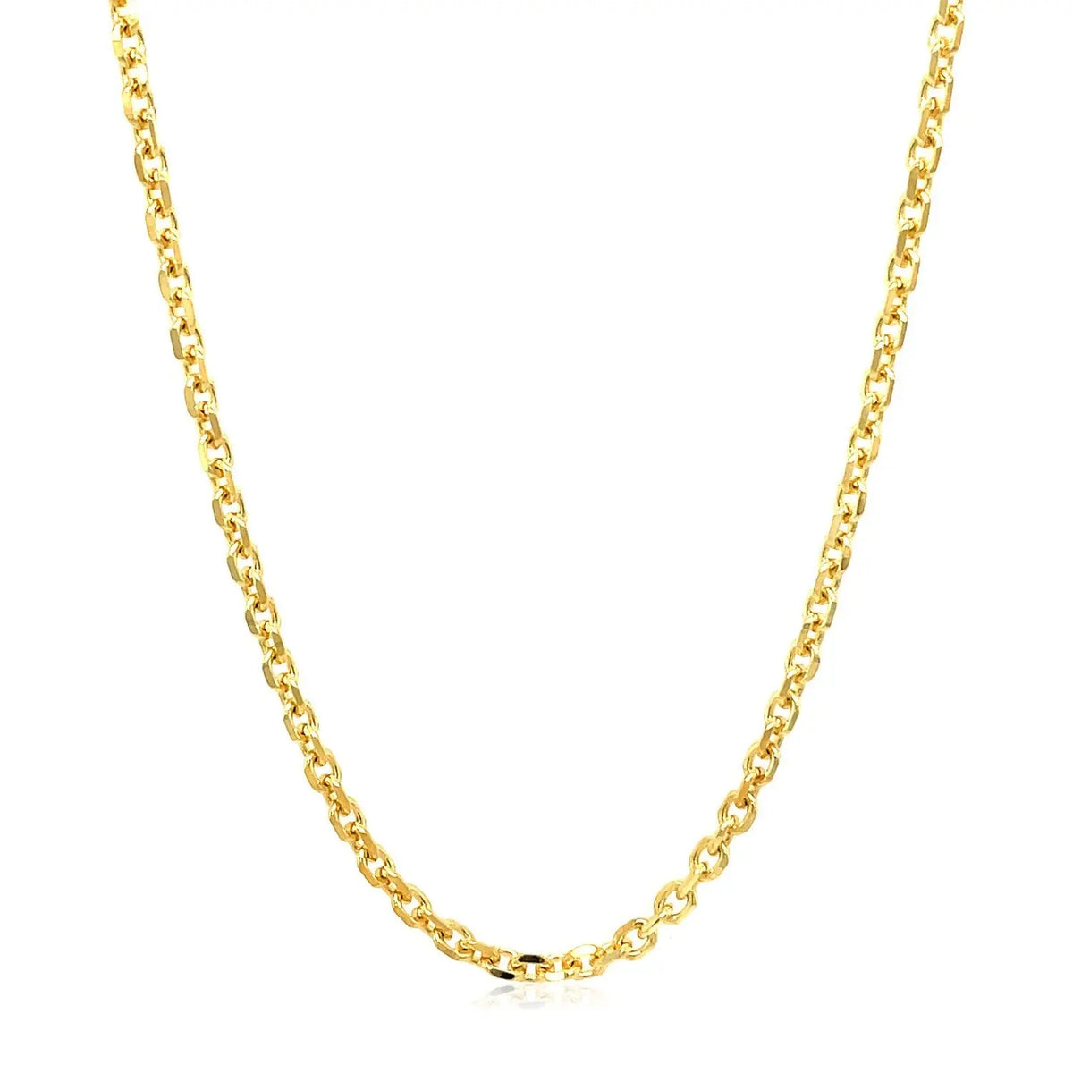 Diamond Cut Cable Link Chain in 18K Yellow Gold  Chains DEEVE
