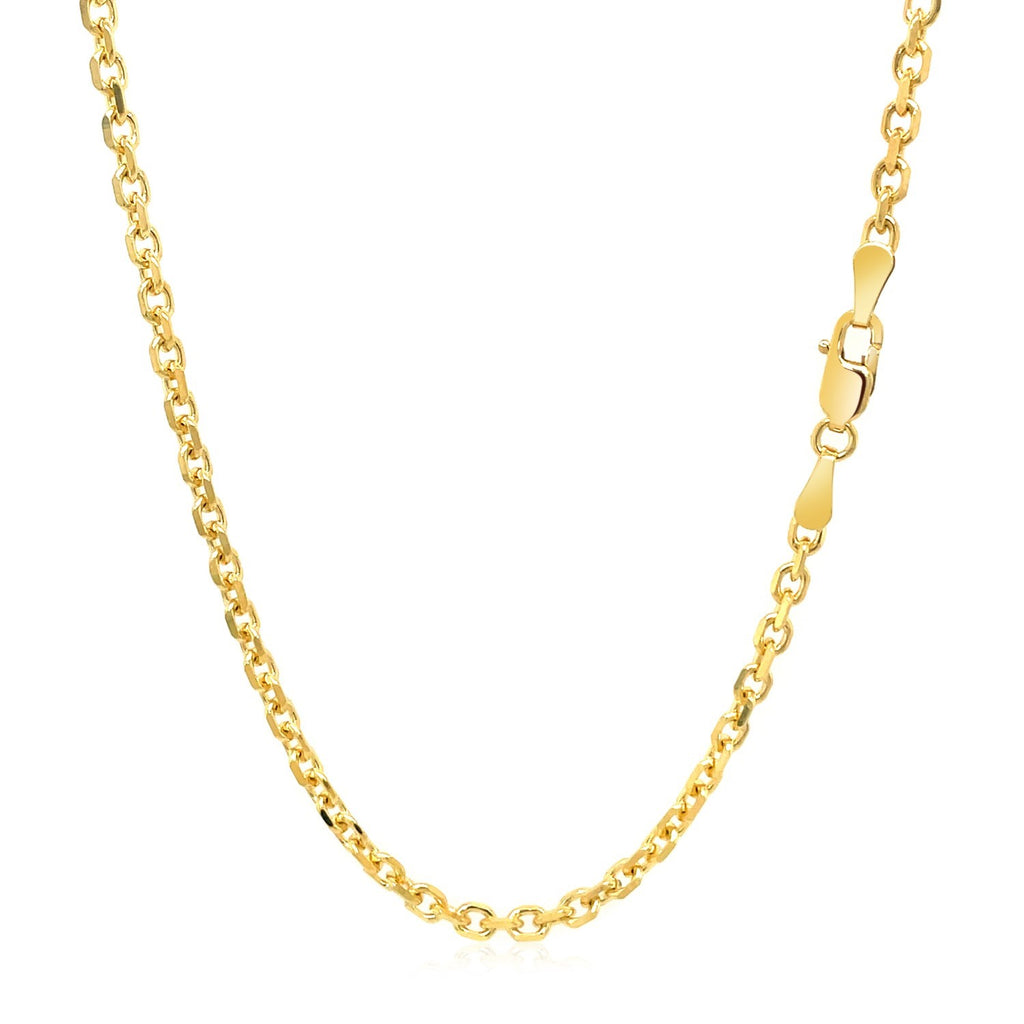 Diamond Cut Cable Link Chain in 18K Yellow Gold