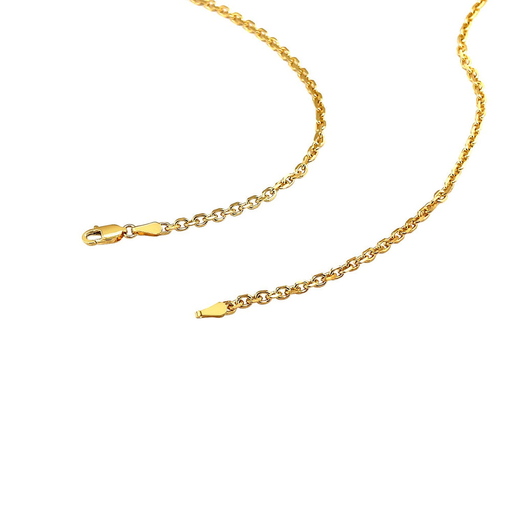 Diamond Cut Cable Link Chain in 18K Yellow Gold
