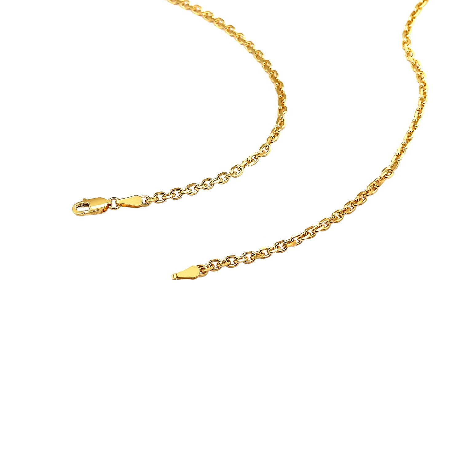 Diamond Cut Cable Link Chain in 18K Yellow Gold