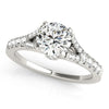 Round Cut Diamond Engagement Ring in 14K White Gold | Split Shank - 1.33.ct