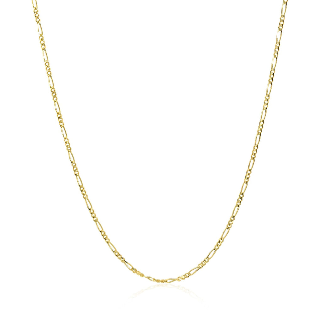 Solid Figaro Chain in 14K Yellow Gold