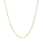 Solid Figaro Chain in 14K Yellow Gold