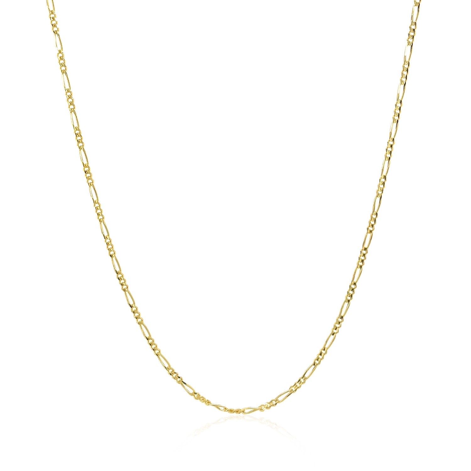 Solid Figaro Chain in 14K Yellow Gold
