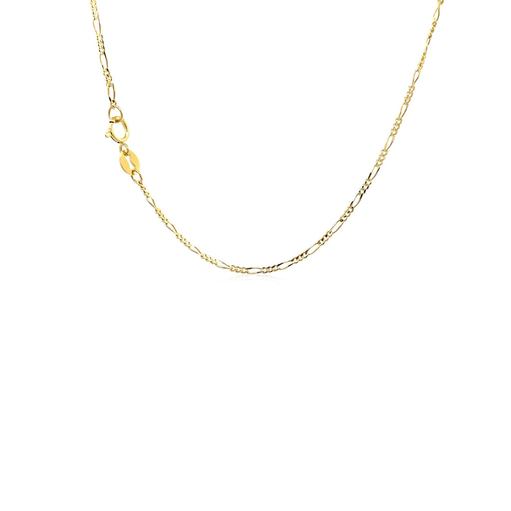 Solid Figaro Chain in 14K Yellow Gold