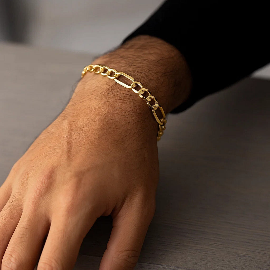 14K Yellow Gold Lite Figaro Bracelet