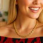 Puffed Mariner Link Chain in 14K Yellow Gold