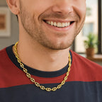 Puffed Mariner Link Chain in 14K Yellow Gold