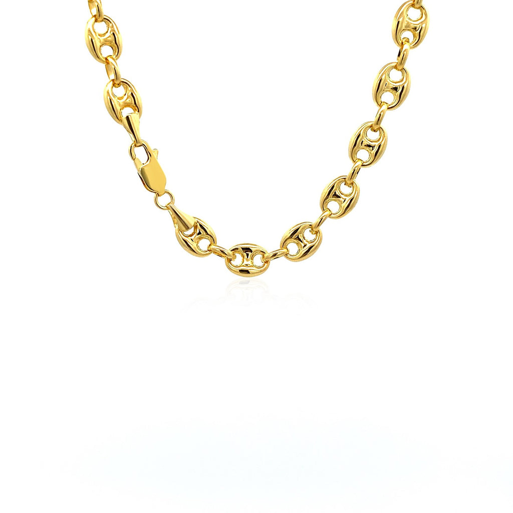 Puffed Mariner Link Chain in 14K Yellow Gold
