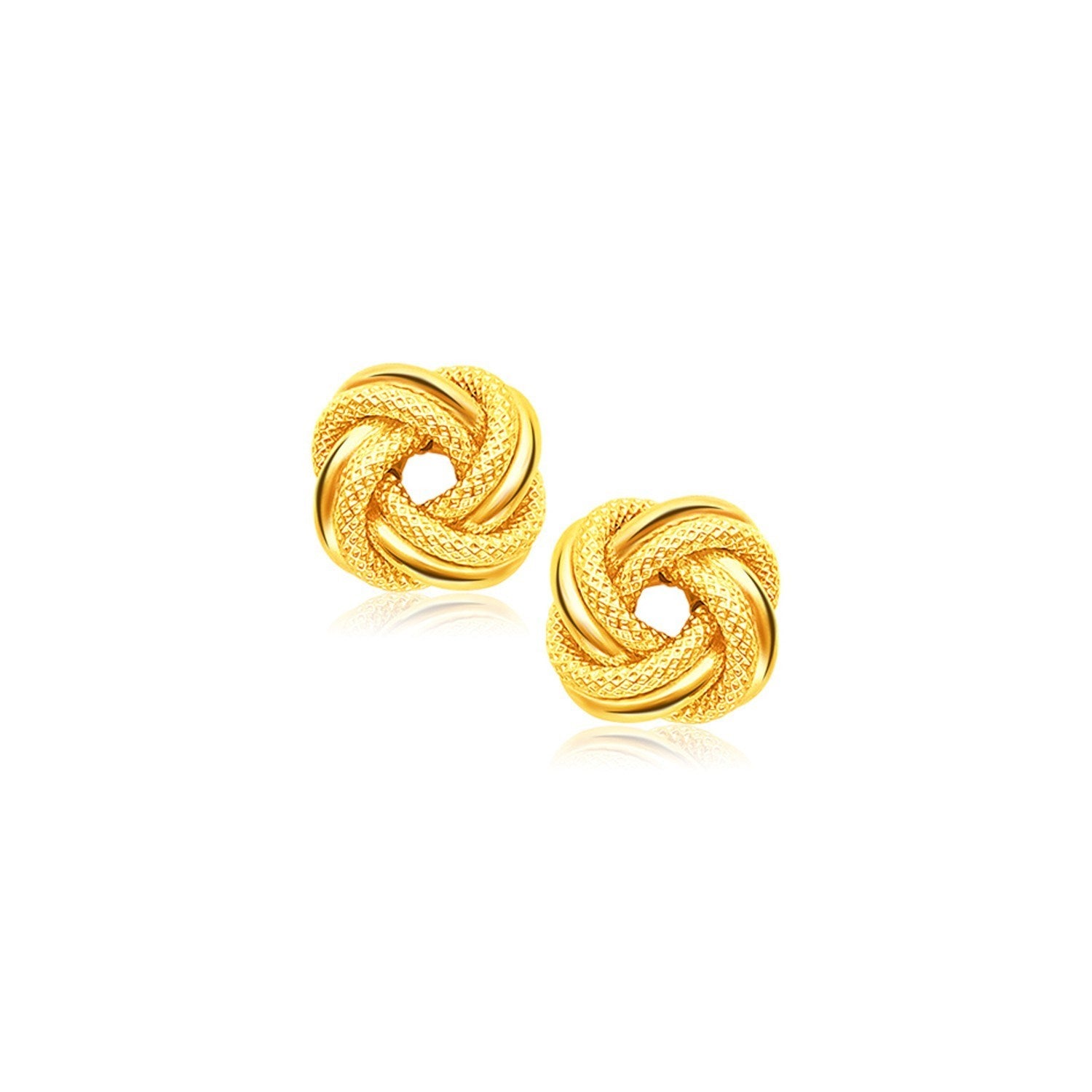14K Gold Stud Earrings - Intertwined Love Knot
