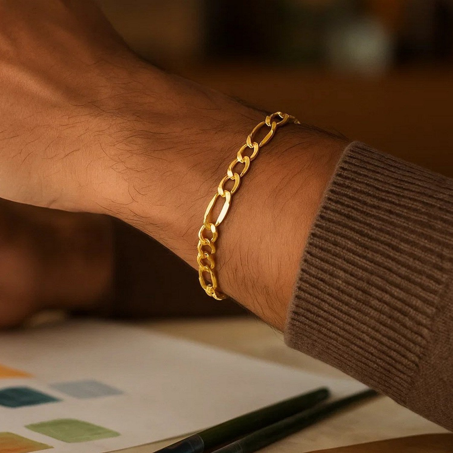 14K Yellow Gold Lite Figaro Bracelet