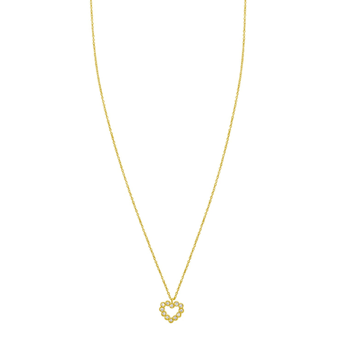 Petite Diamond Heart Pendant Necklace in 14K Yellow Gold