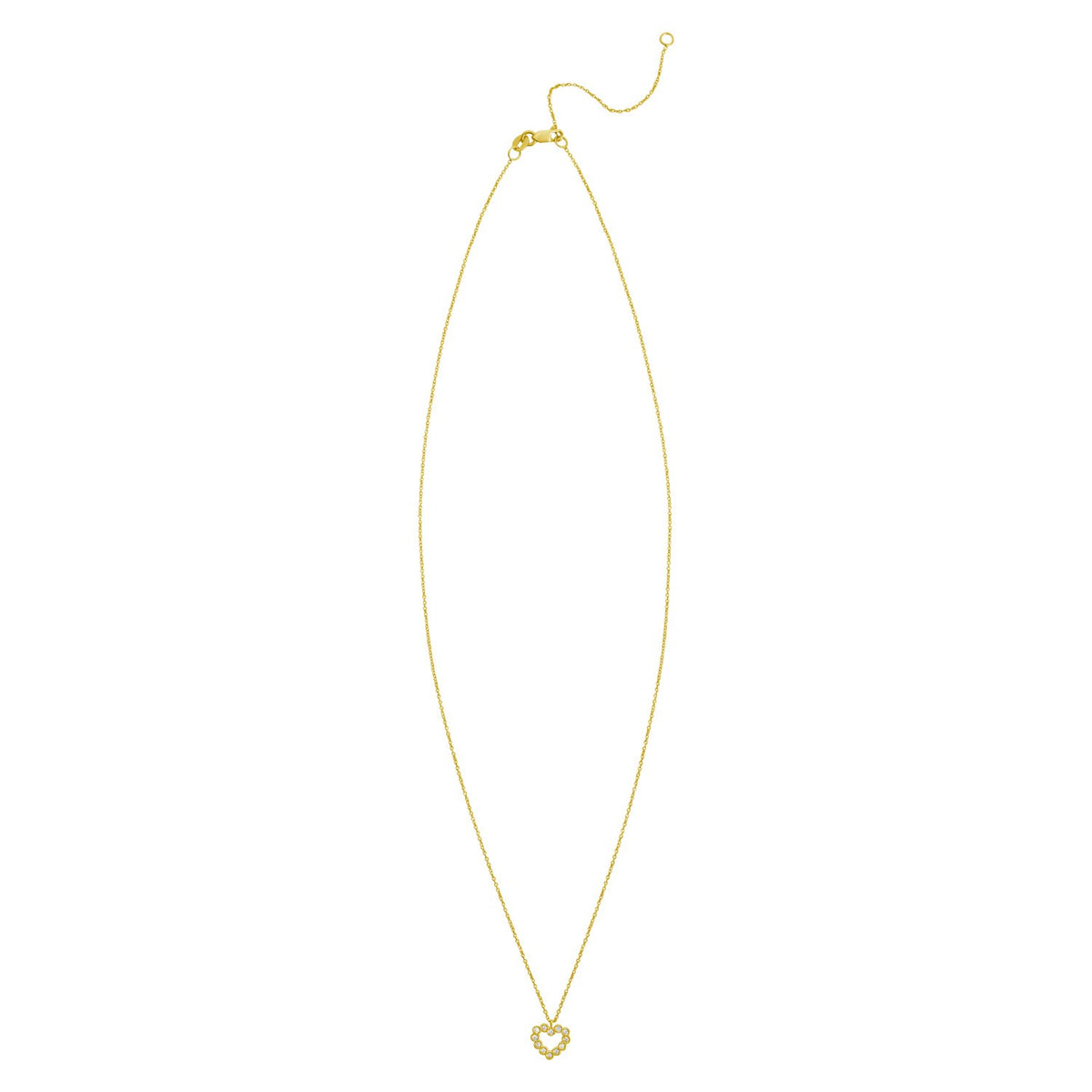 Petite Diamond Heart Pendant Necklace in 14K Yellow Gold