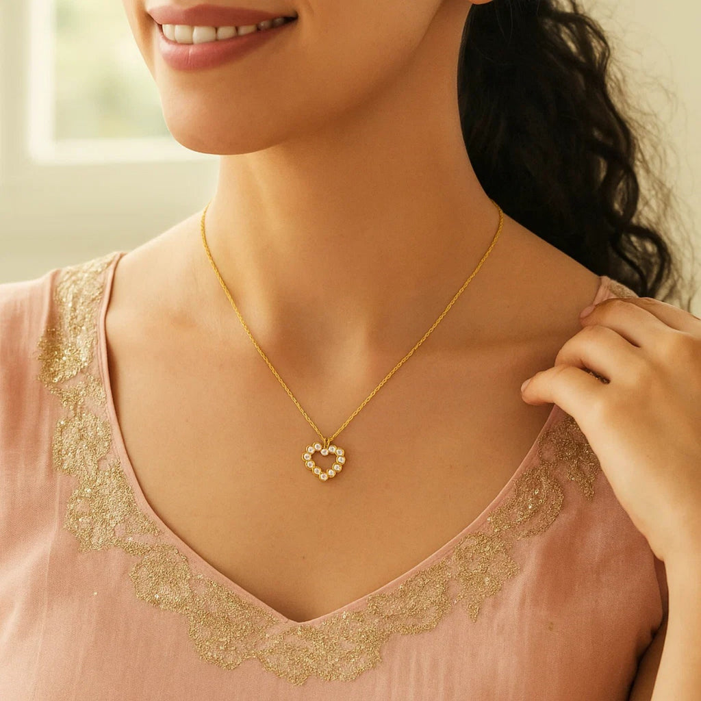 Petite Diamond Heart Necklace