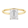 2.ct Emerald Cut Lab Grown Diamond Solitaire Ring in 14K Yellow Gold | IGI Certified
