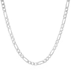 Solid Figaro Chain in 14K White Gold
