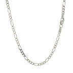 Solid Figaro Chain in 14K White Gold