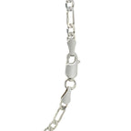 Solid Figaro Chain in 14K White Gold