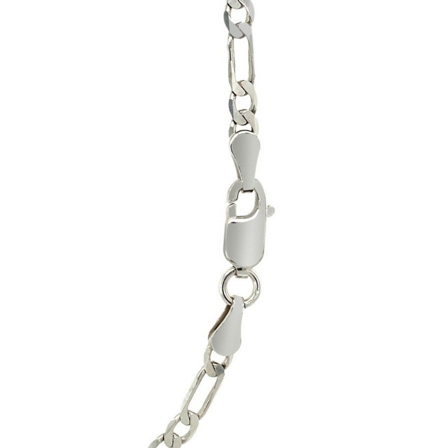 Solid Figaro Chain in 14K White Gold