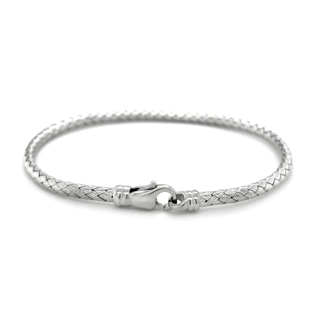 Fancy Weave Bangle in 14K White Gold  Bangles DEEVE