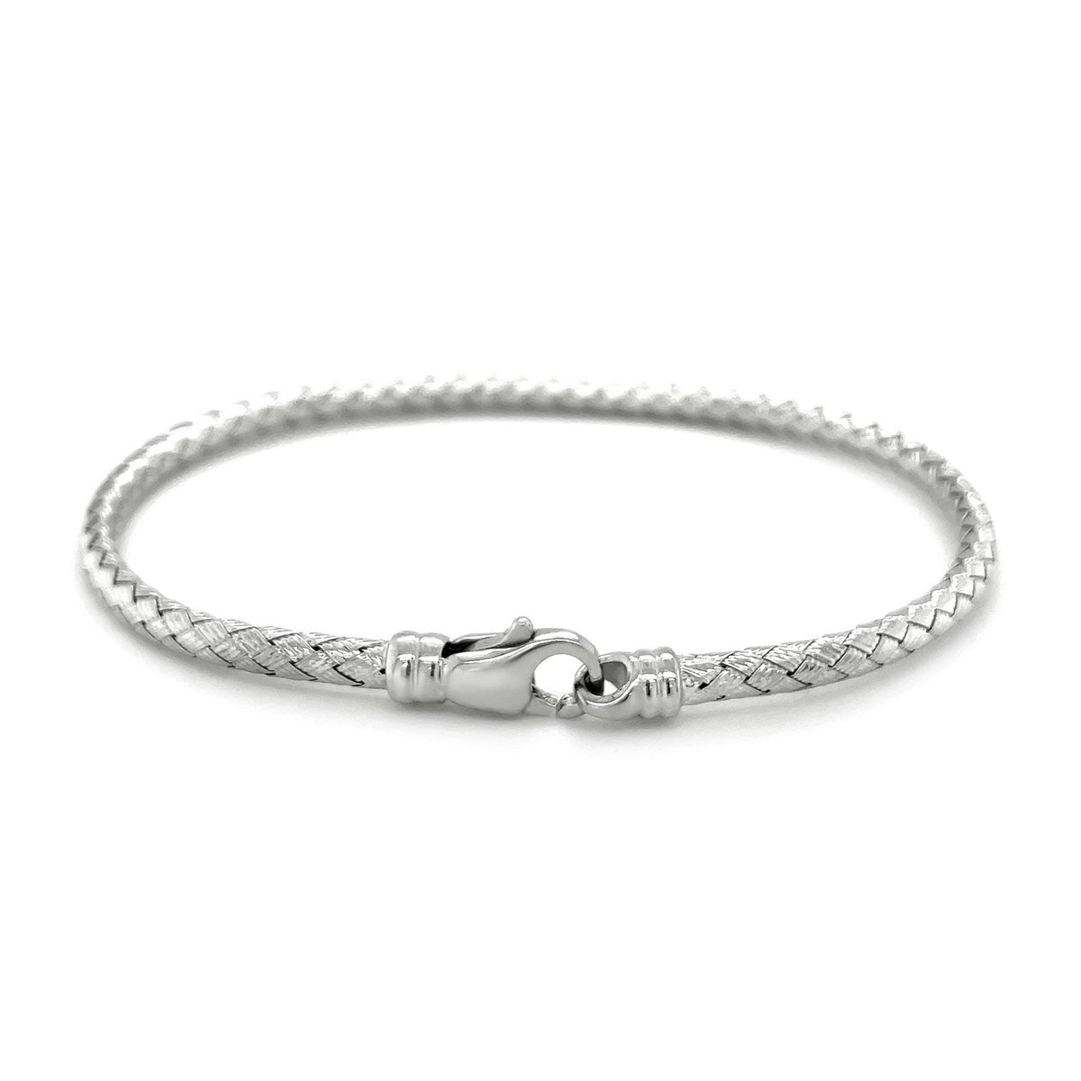 Fancy Weave Bangle in 14K White Gold  Bangles DEEVE