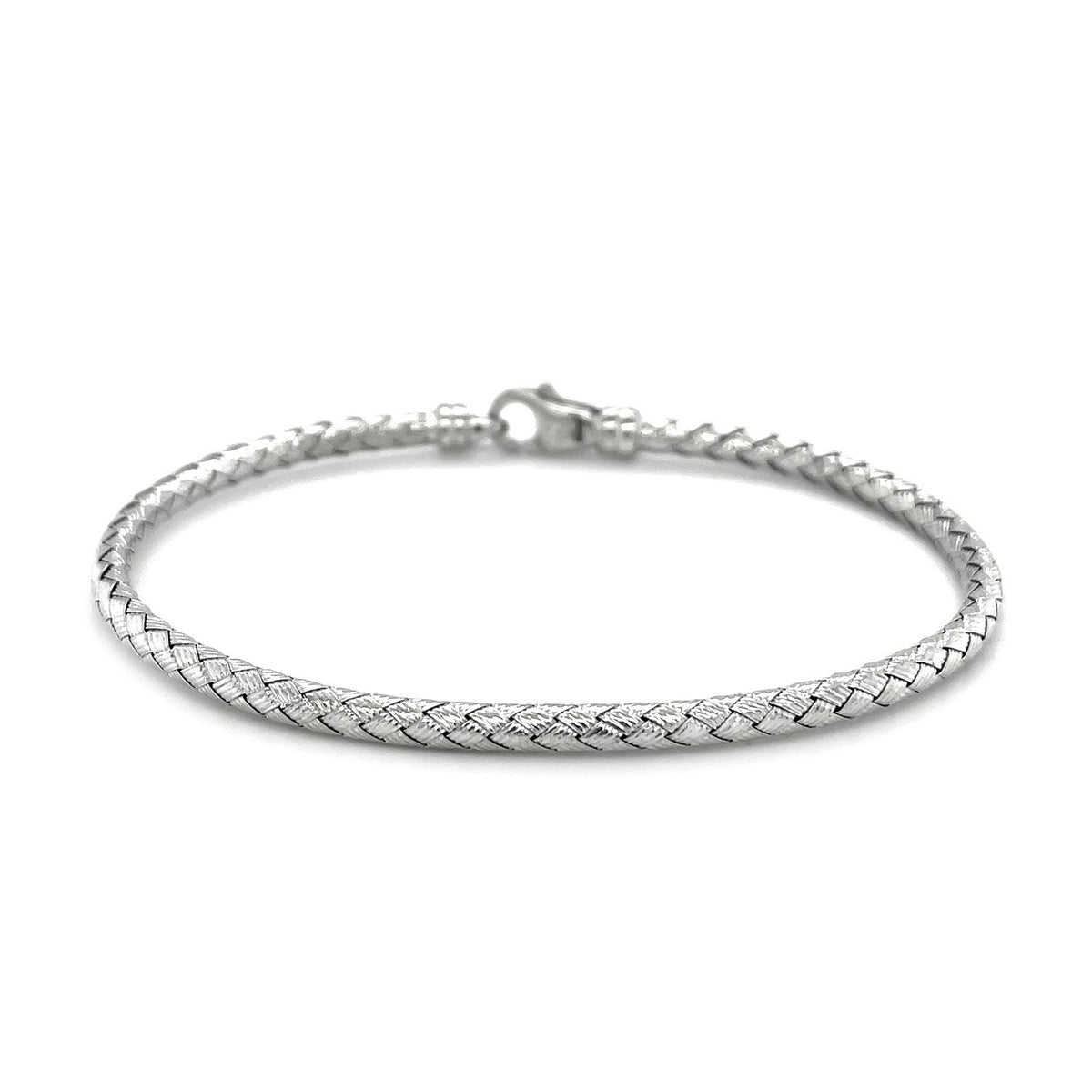 Fancy Weave Bangle in 14K White Gold  Bangles DEEVE
