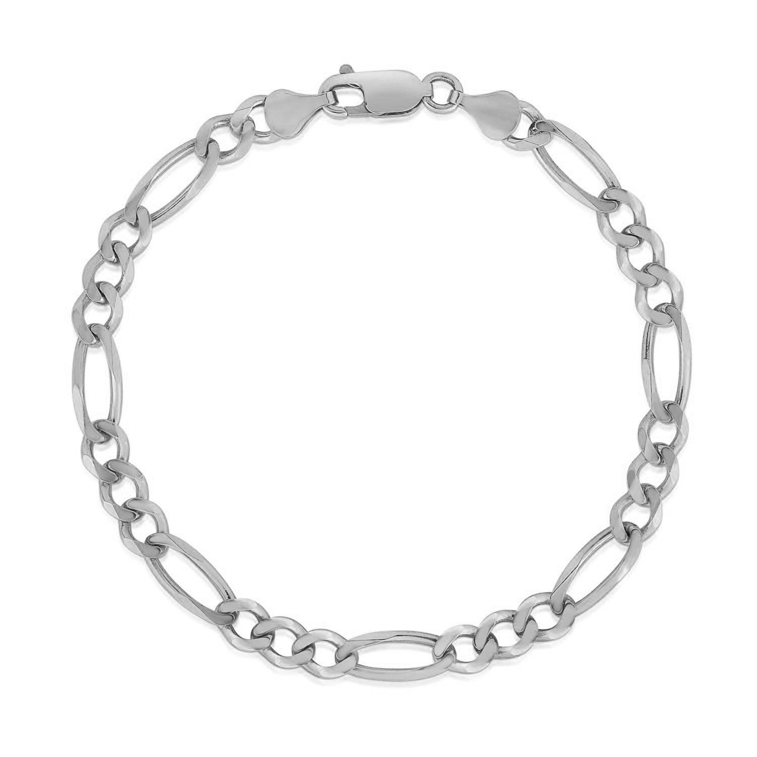 14K Solid Gold Figaro Chain Bracelet - 3.80 mm