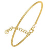 Front view of 14K yellow gold diamond-cut stack bangle, 1.8mm