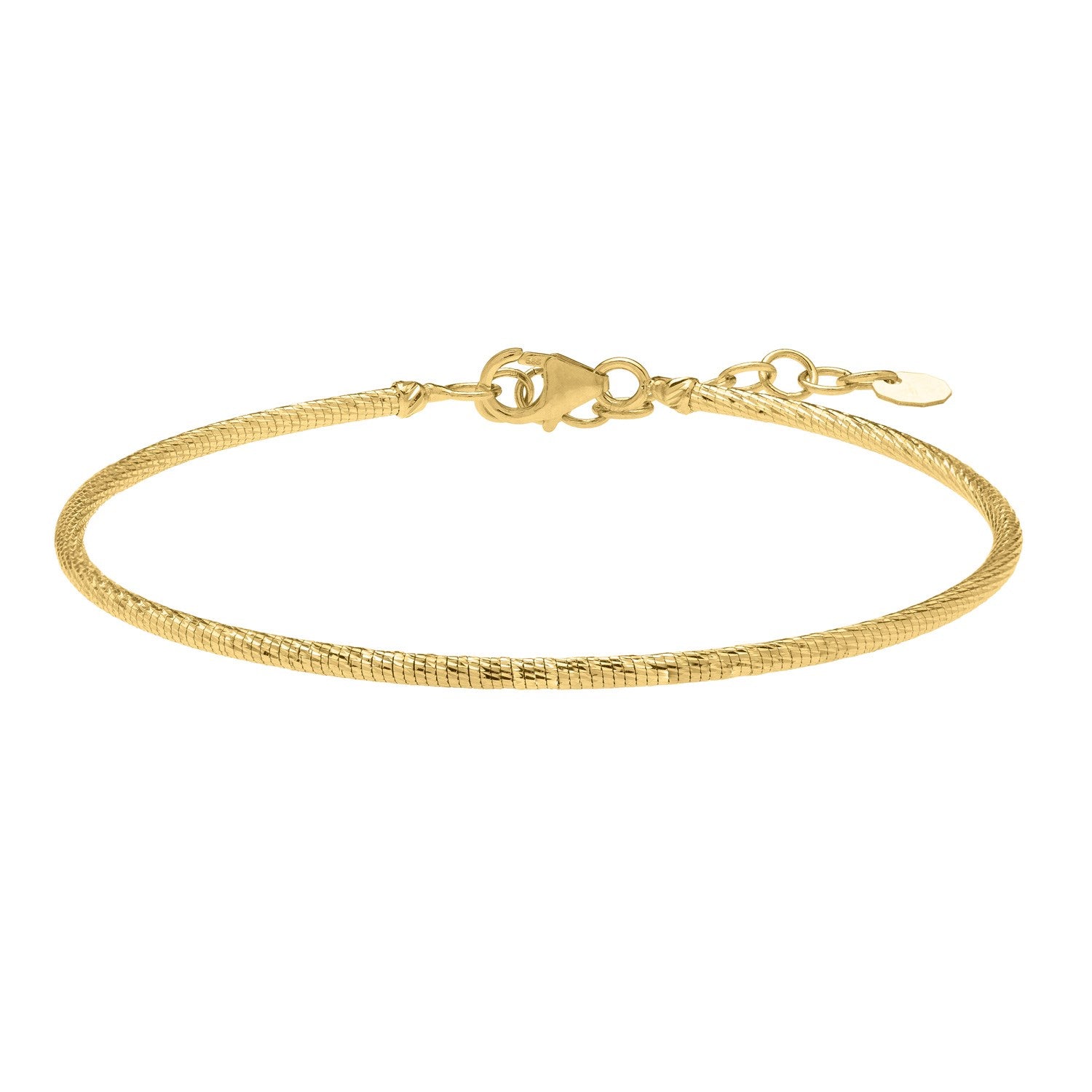 14K Gold Diamond‑Cut Bangle - 1.80 mm