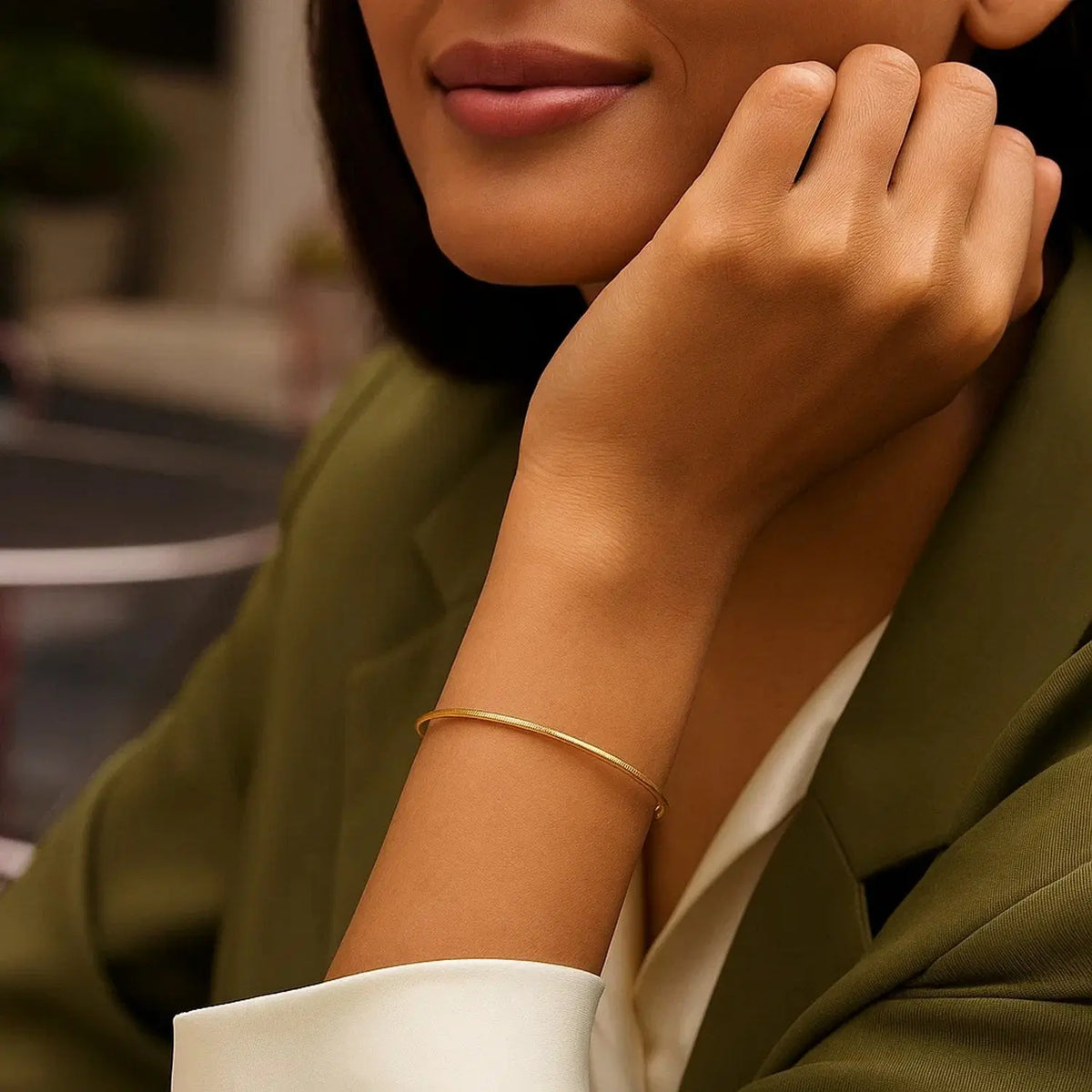 Diamond Cut Stack Bangle Bracelet in 14K Yellow Gold  Bangles DEEVE